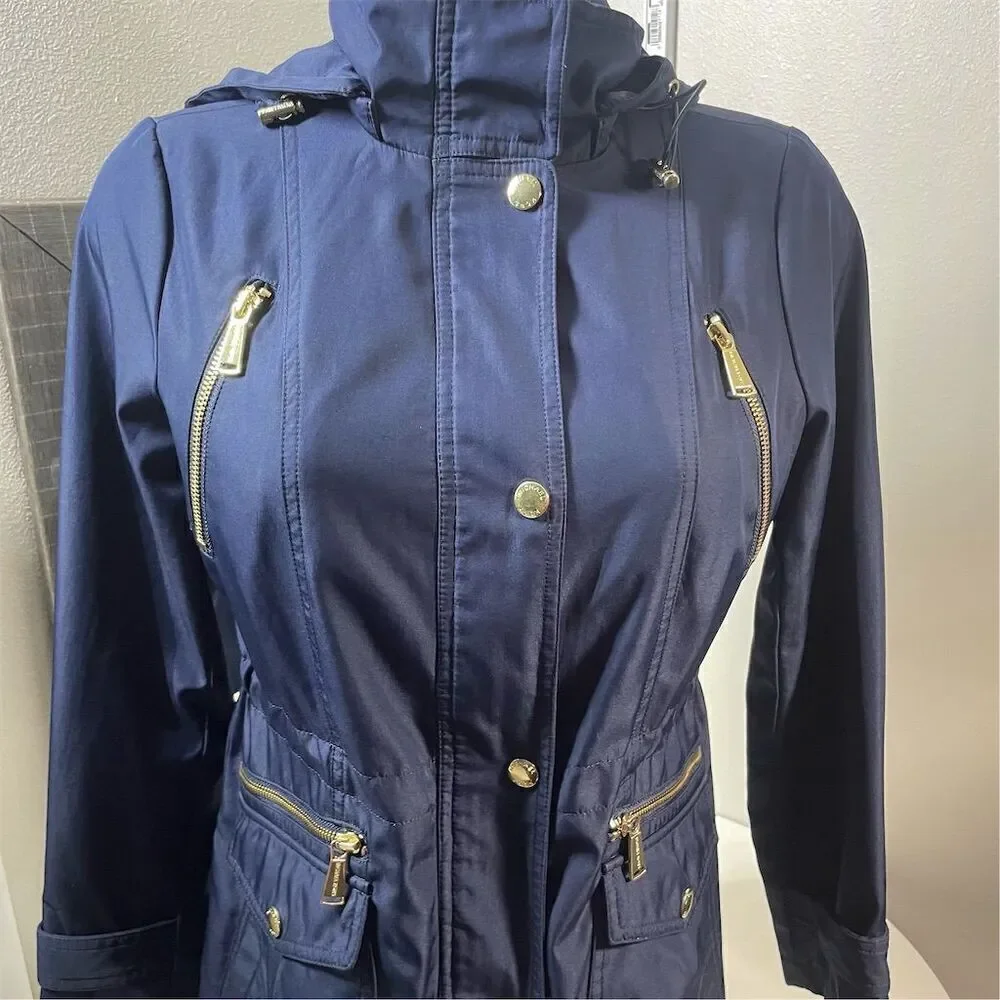COPY - Michael Kors Women's Petite Anorak Jacket Navy Gold Accents Size S